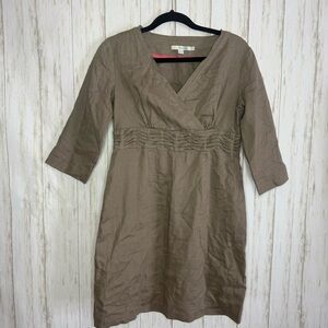 Anthropologie Boden 100% linen Taupe Dress